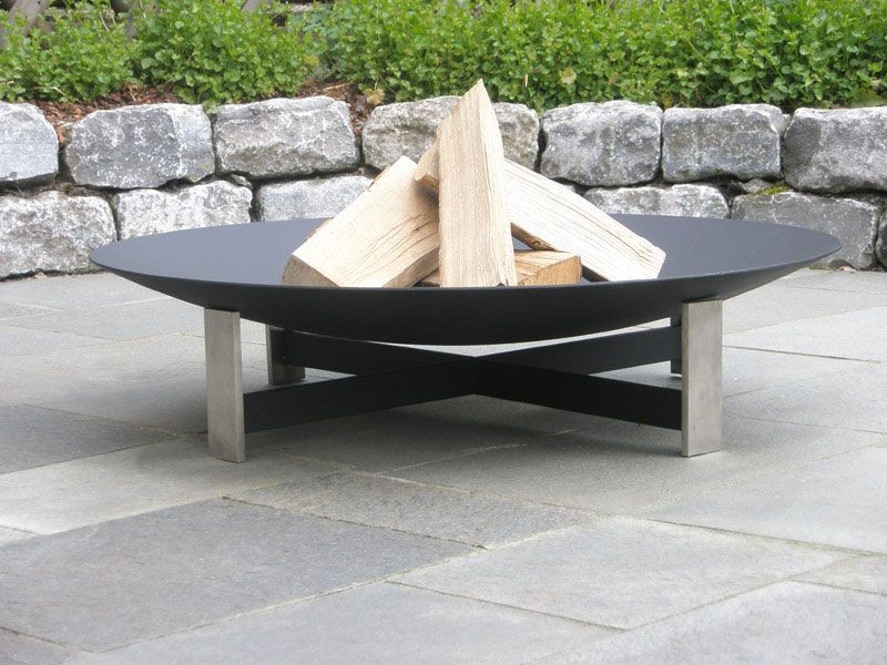Feuerschale 100 cm edelstahl Kleinster mobiler Gasgrill.